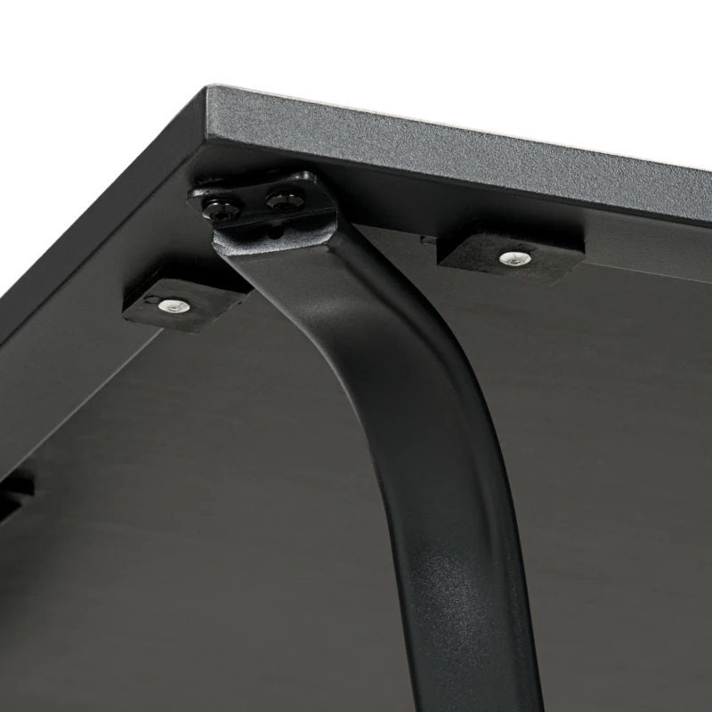 Outsunny 28" Outdoor Bar Table, Patio Furniture with Metal Frame Square Garden Table with Plastic Board w/ Wood Grain Effect, Brown