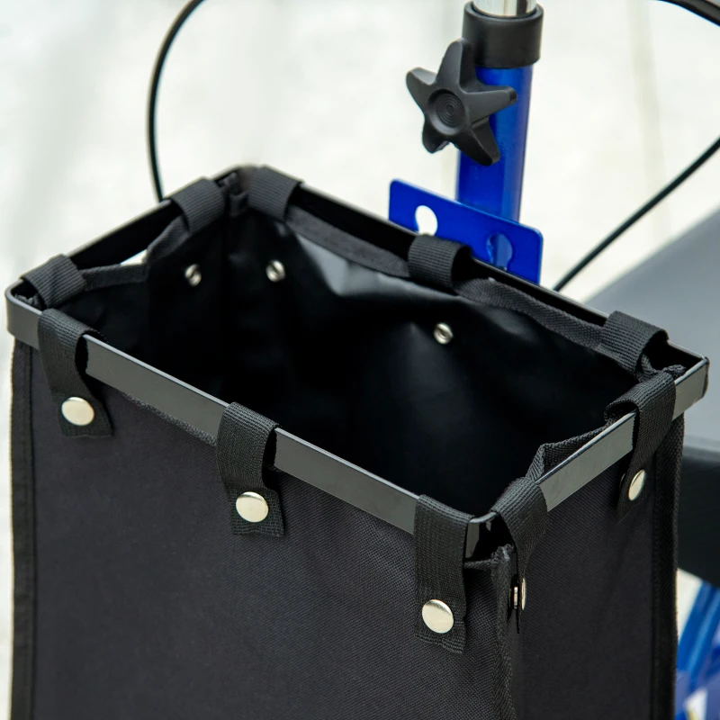 HOMCOM Knee Scooter with Basket, Dual Braking System and 10" All Terrain Wheels, Steerable Knee Walker with Adjustable Height, Foldable Crutch Alternative for Ankle and Foot Injuries, Blue