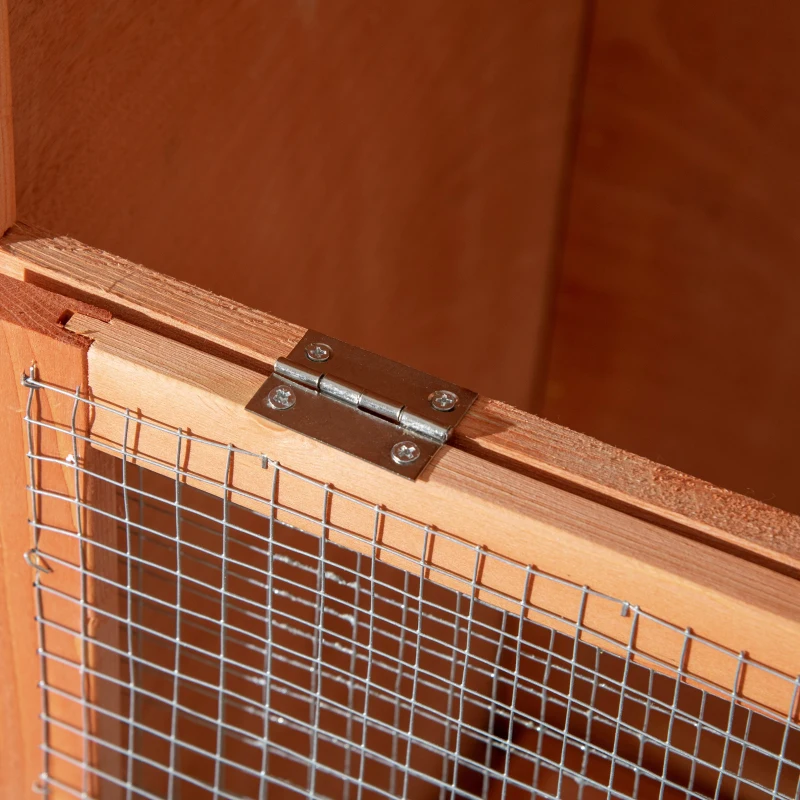 PawHut Wooden Bird Aviary Parrot Cage Pet Furniture with Removable Bottom Tray, 2 Doors, Asphalt Roof, 4 Perches, Orange