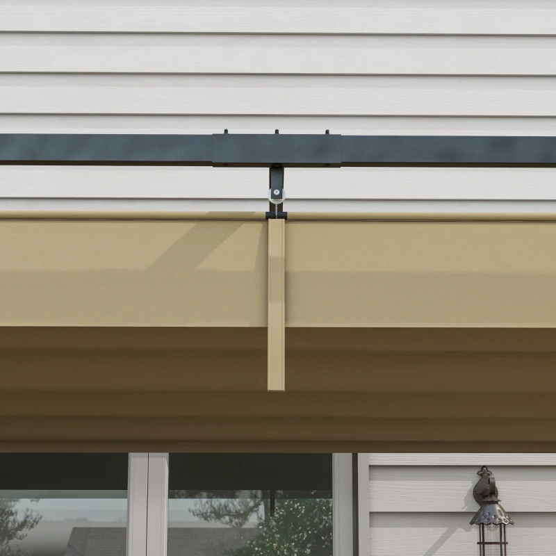 Outsunny 10' x 7' Patio Pergola with Retractable Canopy, Outdoor Sun Shelter, Yard Shade, Khaki