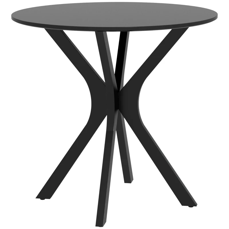 HOMCOM 31" Round Dining Table, Modern Dining Room Table with Steel Curved Legs, Space Saving Small Kitchen Table, Black