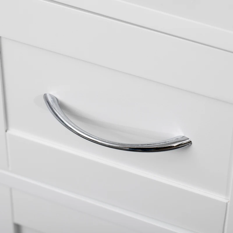 kleankin Bathroom Cabinet Organizer, Freestanding Small Storage Cabinet with Two Drawers and Adjustable Shelf for Living Room, or Entryway, White