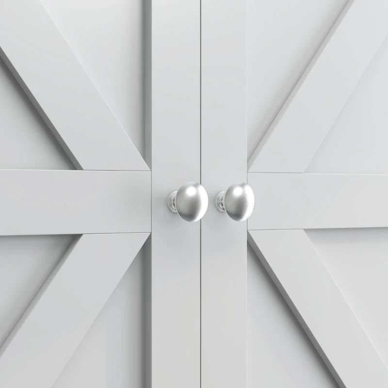 HOMCOM Over The Toilet Cabinet, Modern Bathroom Above Toilet Storage with Barn Doors and Open Shelf, White