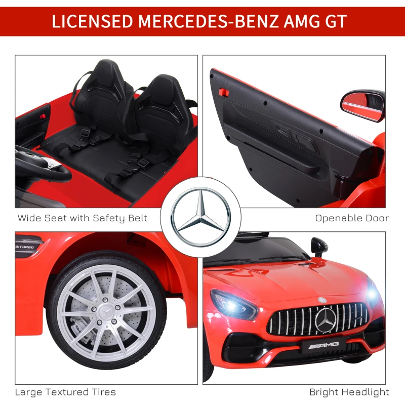 Aosom Licensed Kids Ride-On Car 12V with Remote Control, Suspension Wheel, Adjustable Speed, Red