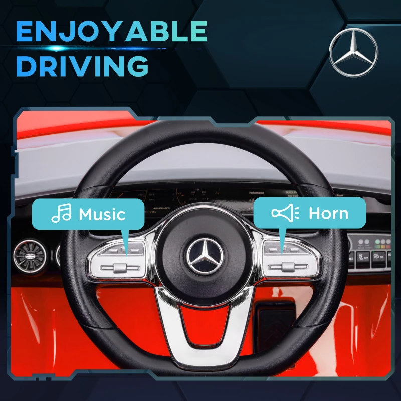 Qaba Mercedes-Benz AMG Licensed 12V Ride on Car, Kids Electric Car with Remote Control, Spring Suspension, LED Lights, Red