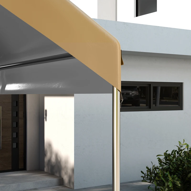 Outsunny 20' x 10' Carport Replacement Canopy for Model 84C-207WT or 84C-386V00WT with Ball Bungee Cords, Beige (Only Cover)