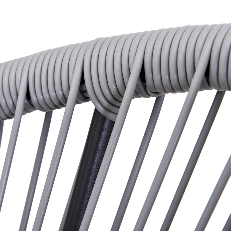 Outsunny 4-Piece Outdoor Patio Conversation Furniture Set All-Weather PE Rattan Wicker Oval Chair Sets - Light Grey