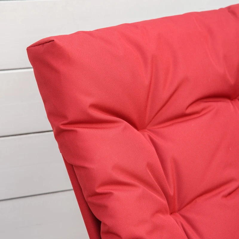 Outsunny Set of 2 Outdoor Folding Chairs with Adjustable Backrest, Padded Camping Chairs for Outdoor Events, Red