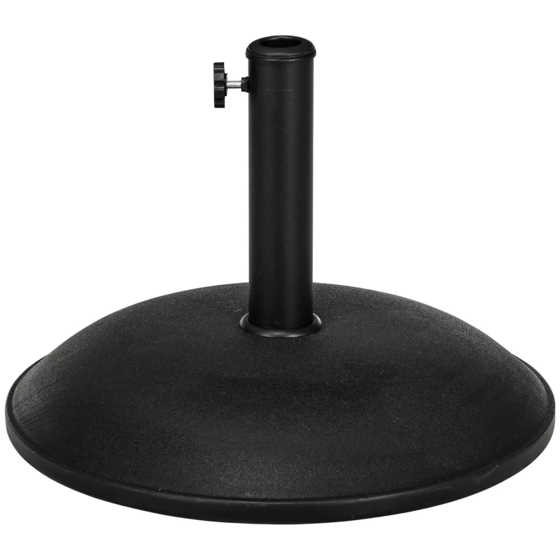 Outsunny 44 lbs Cement Round Umbrella Base Holder 19" Heavy Duty Parasol Stand for Patio, Outdoor, Backyard, Black