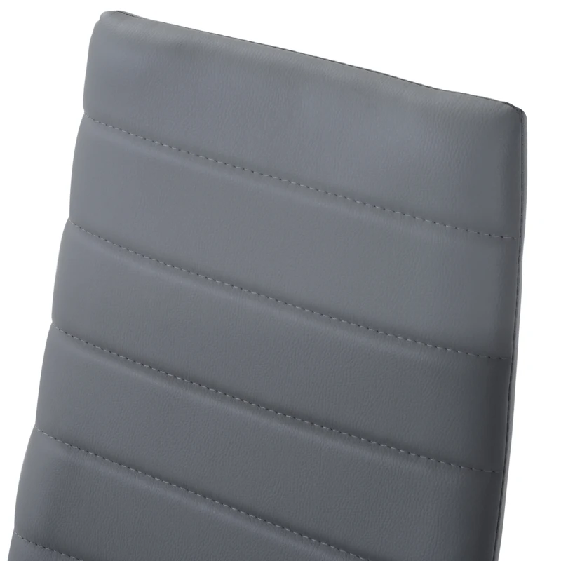 HOMCOM Dining Table Set for 4, Round Kitchen Table and Chairs, Glass Dining Room Table and PU Leather Upholstered Chairs