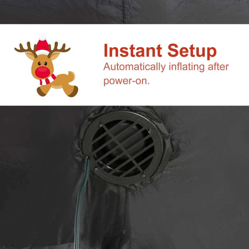 HOMCOM 6ft Christmas Inflatables Outdoor Decorations Reindeer, Blow-Up Yard Christmas Decor with LED Lights Display