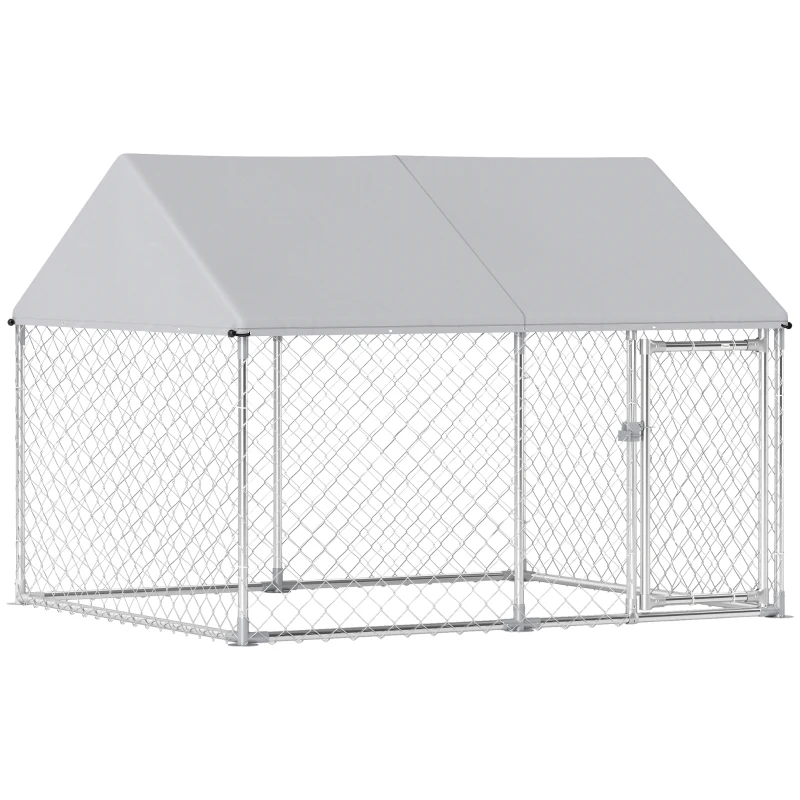 PawHut Outdoor Dog Kennel with Waterproof & Anti-UV Cover, Quick-Connect Frame, Secure Lock for Small Medium Dogs