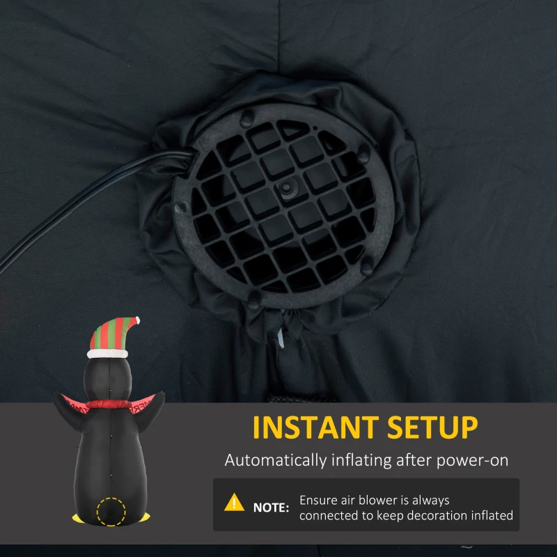 HOMCOM 8'  Christmas Inflatable Penguin LED Lights Indoor Outdoor Decoration