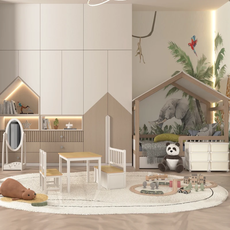 HOMCOM Full Length Mirror for Children, Adjustable to be Viewed From Multiple Angles Dress-up and Make-up, White