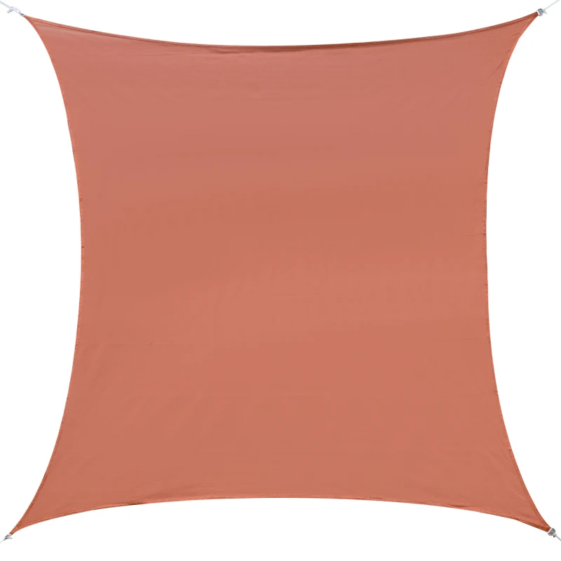 Outsunny 16' x 20' Sun Shade Sail Canopy Outdoor Shade Sail Cloth for Patio Deck Yard with D-Rings and Rope Included, Brick Red