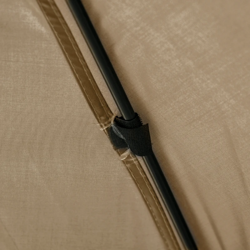 Outsunny 12' x 12' Hexagon Automatic Pop Up Screen Tents Camping Shelter Picnic Canopy Outdoor Sun Shade w/ Mesh Sidewalls and Carry Bag Beige