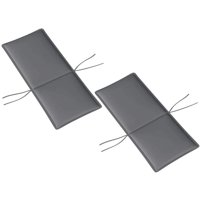 Outsunny Outdoor Chair Cushions Set of 2 High Back Patio Seat Cushions UPF50+ Fade Resistant Yarn-Dyed Polyester, Dark Grey