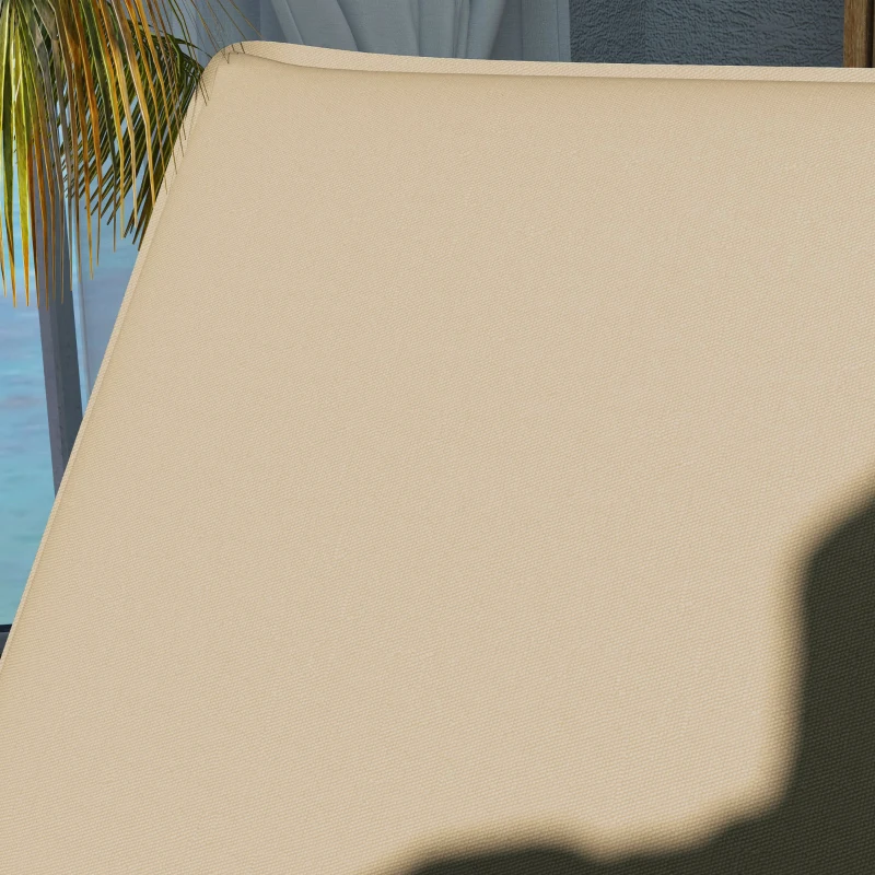 Outsunny Foldable Chaise Lounge Cushion Set of 2, Outdoor Lounge Chair Cushion Set, UPF50+ 200gsm Fabric, 76" x 23", Beige