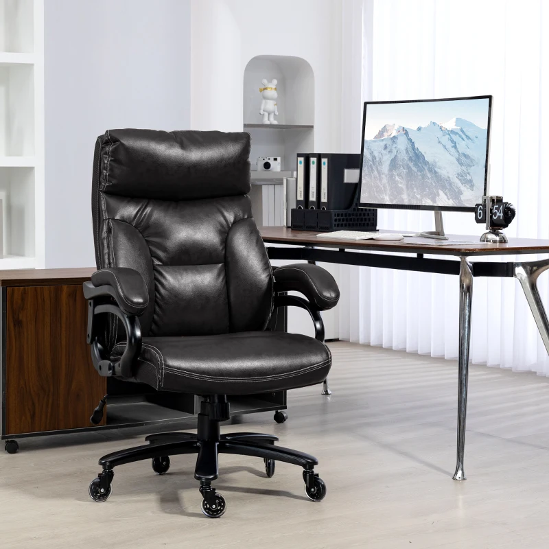 Vinsetto Big and Tall Office Chair, 400 lbs, Executive Computer Desk Chair with PU Leather, Swivel Wheels, Black