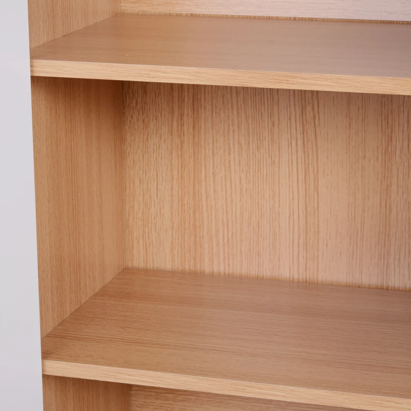 HOMCOM 35.5" Shoe Cabinet, 3-Tier Free Standing Shoe Storage Cabinet with Adjustable Shelves and 5 Open Cubes for Entryway, Hallway, Living Room, Natural