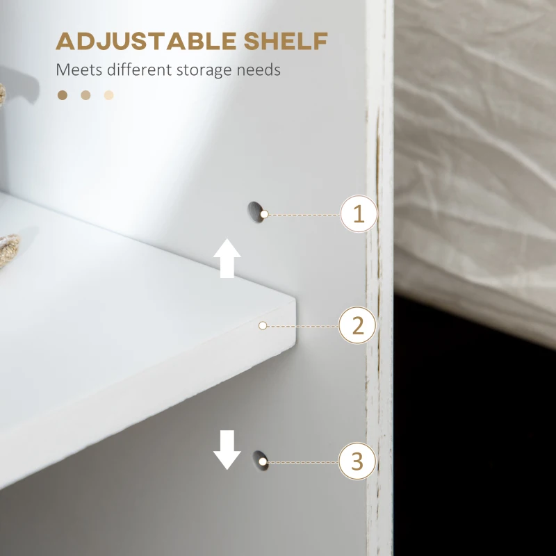 HOMCOM Flip Top End Side Table with Storage Drawer and Cabinet, 11.5" x 24" x 24.25", White