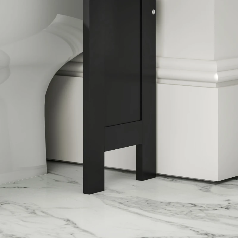 kleankin Modern Over The Toilet Storage, Bathroom Cabinets Over Toilet with Open Shelves and Double Door Cabinet, Black