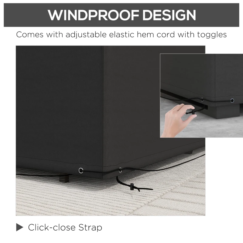 Outsunny Patio Furniture Cover for Outdoor Sectional Sofa Set Waterproof Windproof Oxford Fabric, 97" x 65" x 26", Black