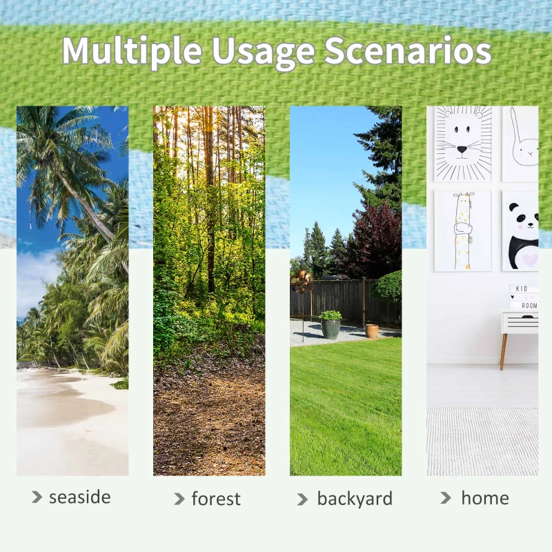 Outsunny Double Hammock, 78"x59" Patio Outdoor Hammock, Bed Sun Bed Lounge Garden Camping Hiking Furniture, Green