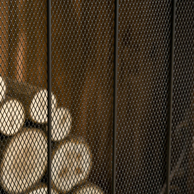 HOMCOM 3-Panel Folding Fireplace Screen, Steel Mesh Fire Spark Guard Cover with Decorative Vine Pattern for Living Room Indoor Decor, 41.25" x 31.75", Black