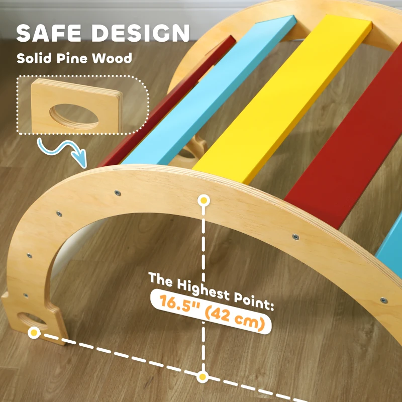 Qaba 3 in 1 Wooden Climbing Toy for Toddlers with Cushion Pad