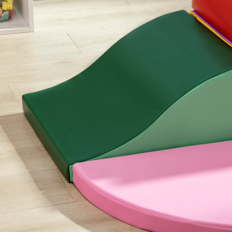 Qaba 6-Pieces Foam Climbing Blocks for Toddlers 1-3 Years, Soft Play Set for Climb and Crawl, Assorted