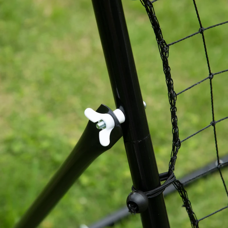 HOMCOM Volleyball Rebounder Net Football Training Aid Kickback Target Play Black