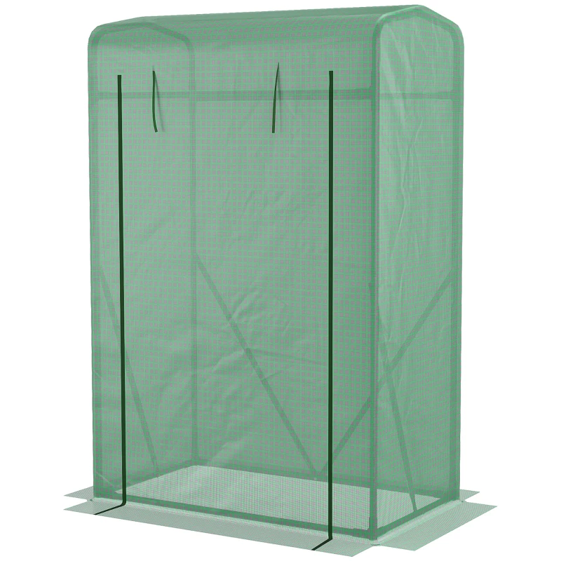 Outsunny 39" x 20" x 59" Outdoor Tomato Greenhouse with Zipper Roll-up Door, Mini Plant Growhouse Hot House with Steel Frame, PE Cover
