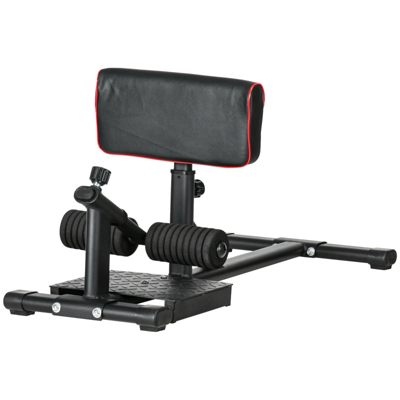 Soozier Sissy Squat Machine, Leg Workout Equipment with Adjustable Pad, Rollers and Non-slip Foot Plate for Home Gym Fitness