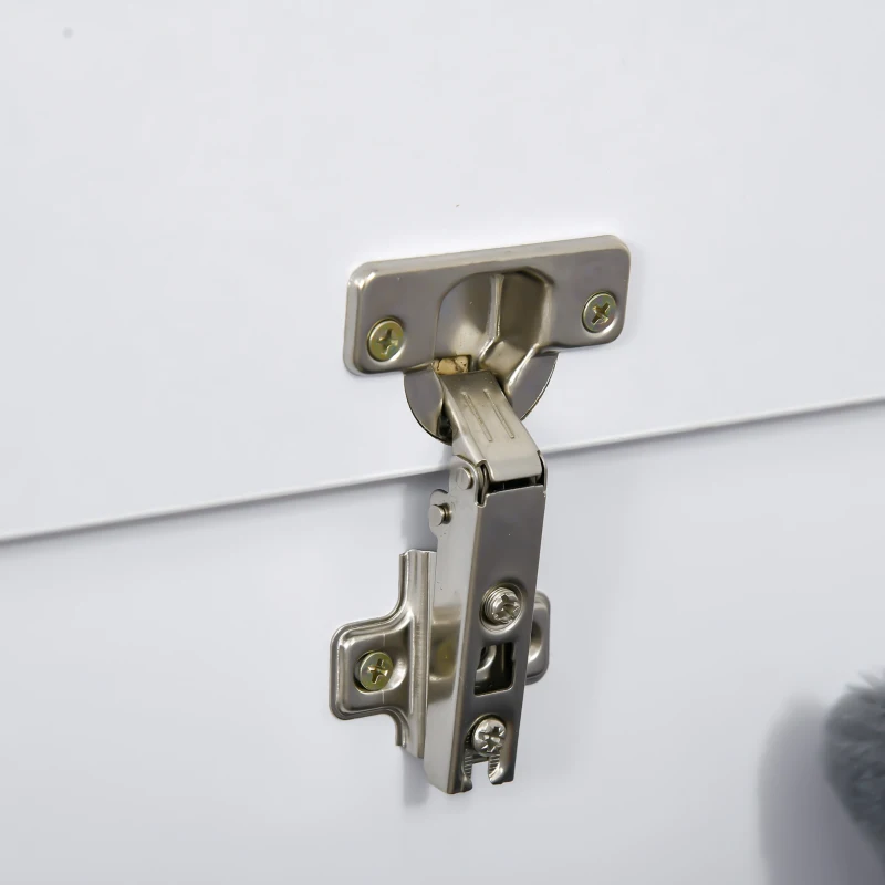 HOMCOM 39.5" Storage Chest with 2 Safety Hinges, Storage Box Organizer with Flip-Top Lid, Entryway Storage Bench, White