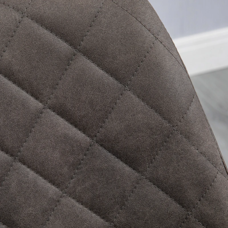 HOMCOM Set of 2 Microfiber Cloth Bar Stools, Multi-functional Kitchen Stools, Bar Chair with Metal Leg Padded Cushion Seat for Dining, Charcoal Grey