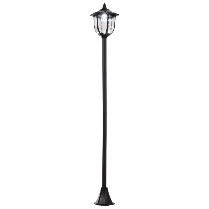 Outsunny Outdoor Solar Lamp Post Street Light, Waterproof with Auto Sensor Control, Adjustable Brightness, Beautiful Classic Lantern Style, for Pathway, Backyard, Porch, Patio