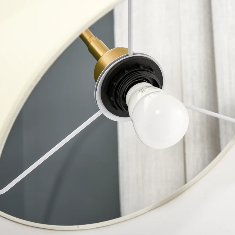 HOMCOM 6FT Arch Shape Floor Lamp with 180° Flexible Lampshade, Adjustable Pole, and Metal Round Base, Cream White