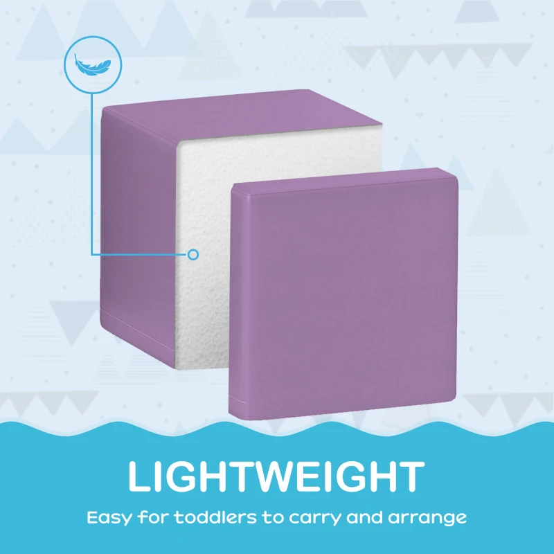 Soozier 12 Piece Soft Play Blocks Soft Foam Toy Building And Stacking Blocks - Multicolours