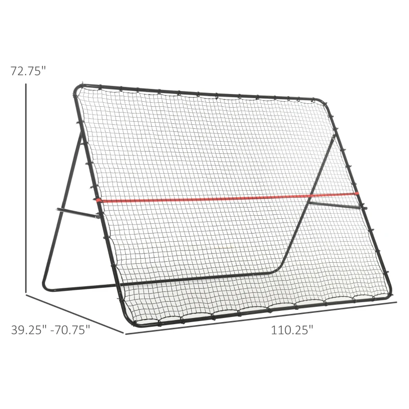 Soozier Soccer Rebounder Net, Adjustable and Foldable Multi-Sport Training Bounce Back Net, Target Goal for Soccer Practice and Training, 8.5' x 6.5'