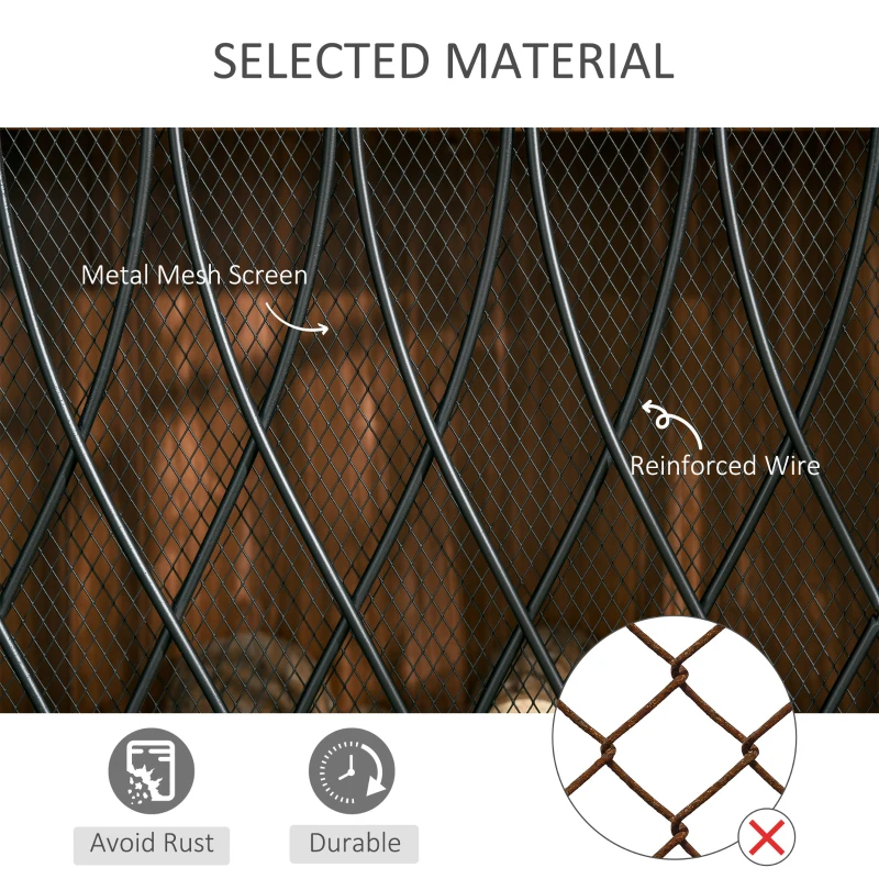 HOMCOM 3-Panel Folding Fireplace Screen, Metal Mesh Fire Spark Guard for Wood Burning, 49.5" x 31.5", Black