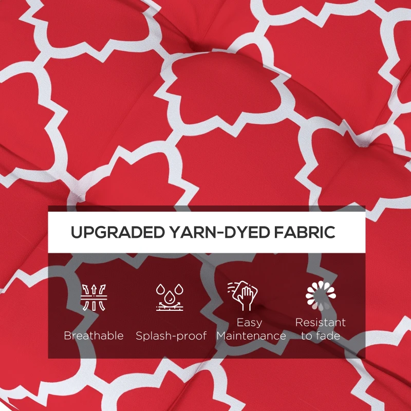 Outsunny 4-Piece Seat Cushion Pillows Replacement, Patio Chair Cushions Set with Ties for Indoor Outdoor