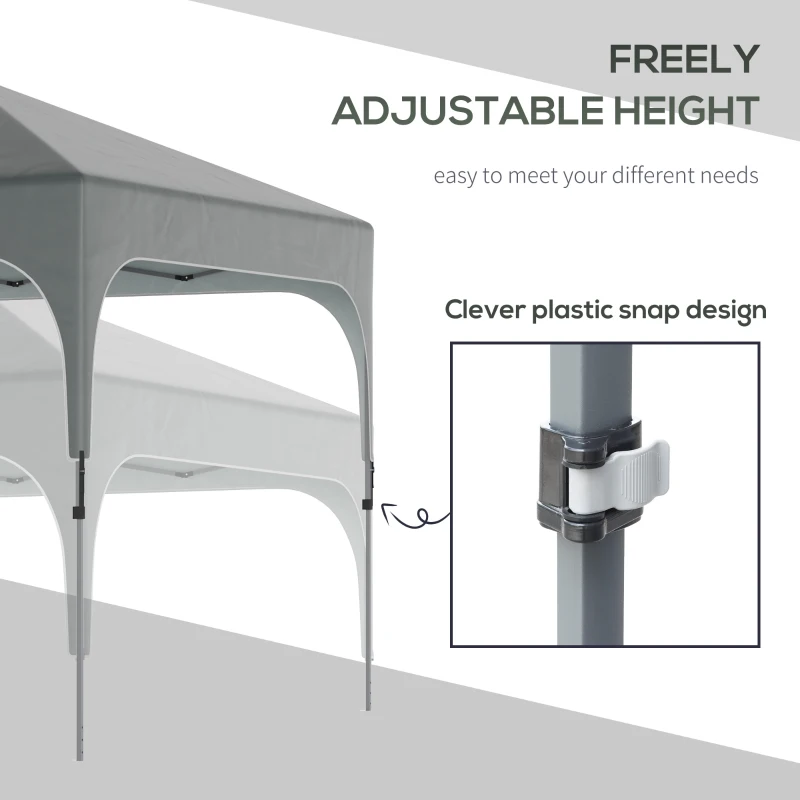 Outsunny 10' x 10' Pop Up Canopy Tent with Wheeled Carry Bag and 4 Sand Bags, Instant Sun Shelter, Tents for Parties, Height Adjustable, for Outdoor, Garden, Patio, Dark Grey