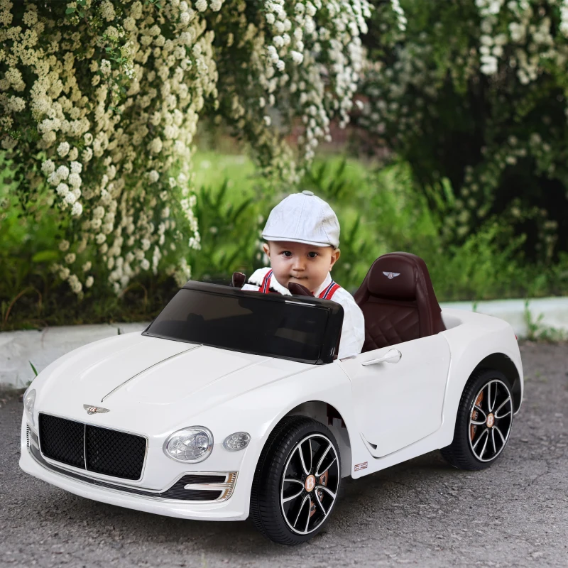 Aosom Electric Toy Car 12V Licensed Bentley EXP12 Electric Vehicles w/ Parent Remote Control, White