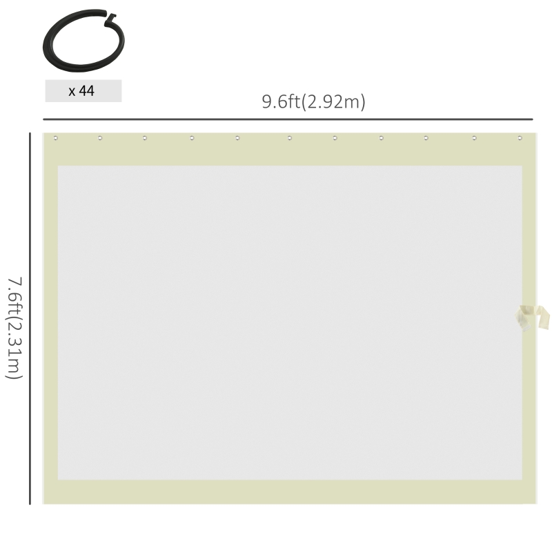 Outsunny Gazebo Mosquito Netting Replacement, 4-Panel Canopy Screen Walls with Zipper for 10' x 10' Gazebo, (Sidewall Only), Beige