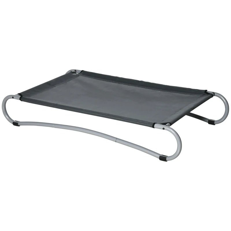 PawHut Elevated Dog Bed, Pet Cot, Steel Frame and Breathable Mesh Surface, for Extra Large Dogs, Indoor or Outdoor Use, Grey