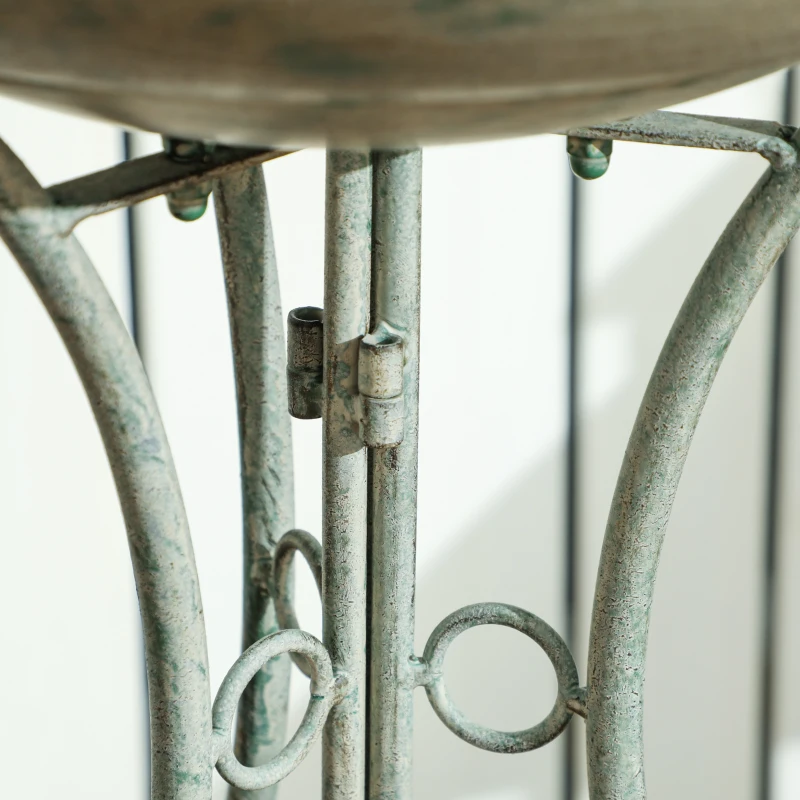 Outsunny Metal Bird Bath for Outdoors, 31" Tall Round Birdbath with Bird Statues and Decorative Stand, Freestanding Bird Feeder for Garden, Yard, Patio Decor, Bronze