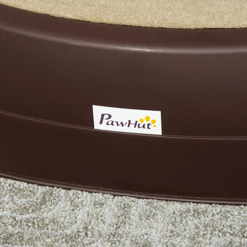 PawHut Portable Pet Stairs Foldable Steps for Small Dogs and Cats 3-Step with Non-slip Treads for Beds Sofas, Brown