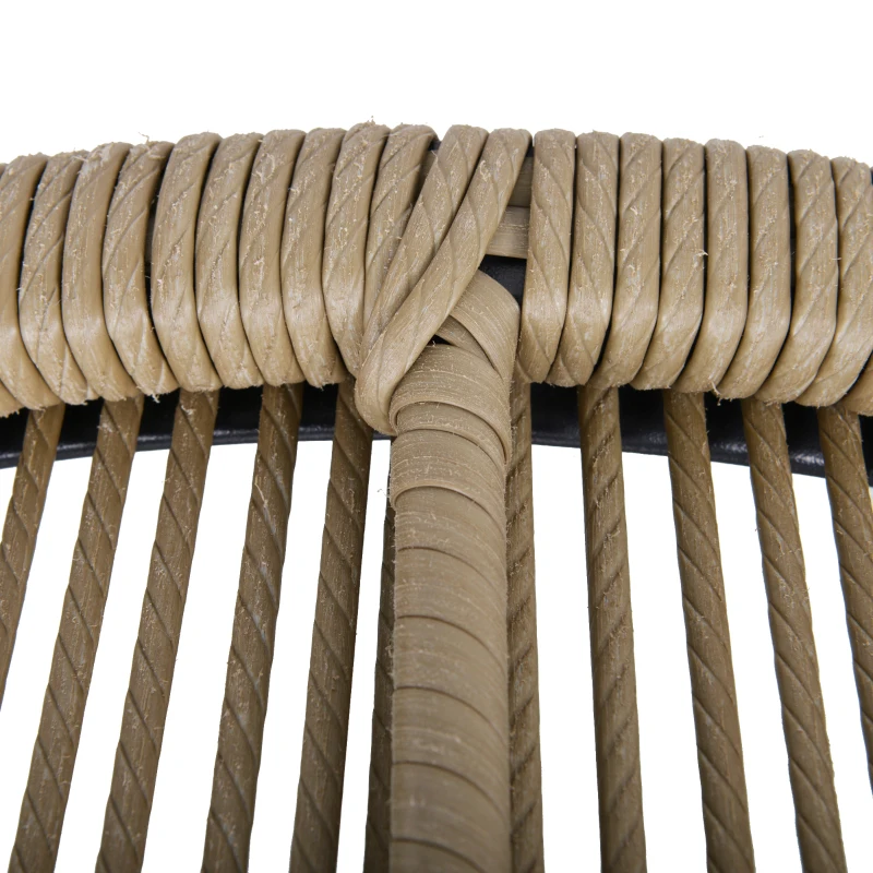 Outsunny 3 Pieces Wicker Patio Furniture Set, Rattan Bistro Set with Coffee Table and Cushions, Outdoor Conversation Set for Garden, Porch, Balcony, Coffee and White