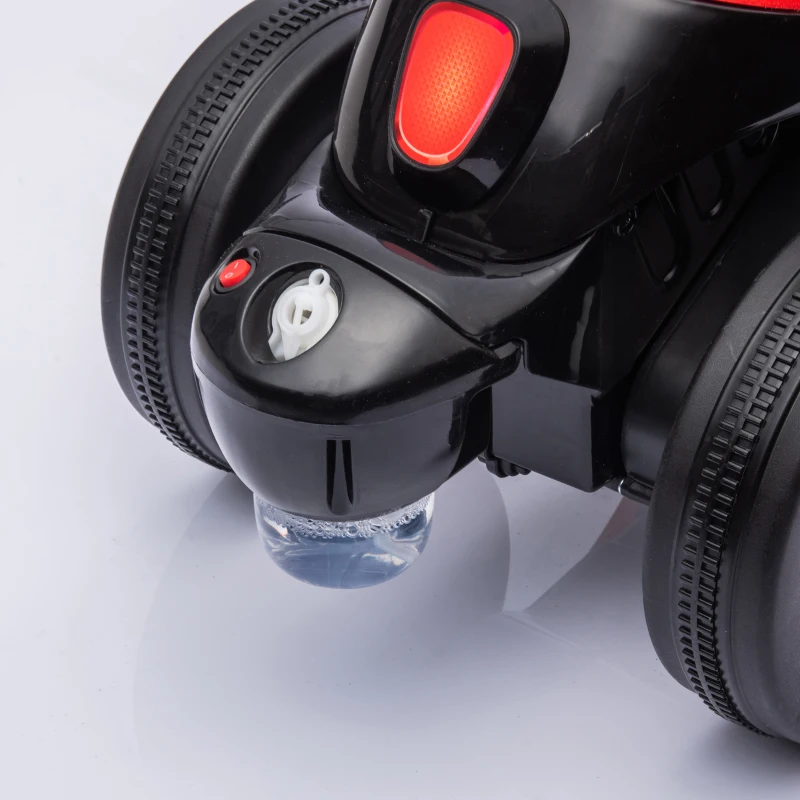 Qaba Electric Motorcycle for Kids, 6V Ride on Bubble Car with LED Headlight, Music, Pedal, for 2-5 Years Black